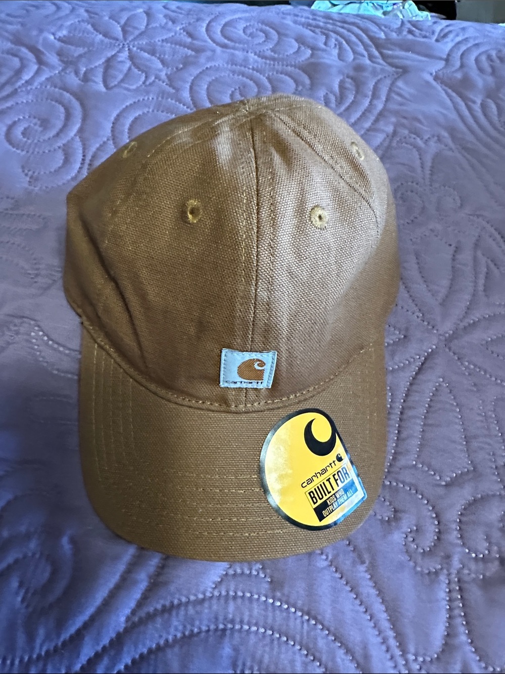 Carhartt Kids Brown Canvas Baseball Cap with Logo Patch